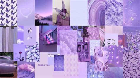 Aesthetic Lavender Collage Kit 40 Pcs Etsy