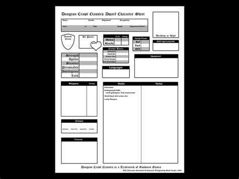 Dcc Character Sheets