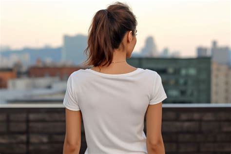 Female Wearing White T Shirt Mockup Back Graphic By Illustrately · Creative Fabrica