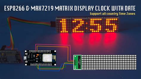 Esp8266 Clock With Max7219 Matrix Display Date And Time Display And