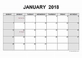 2018 Monthly Calendar PDF - Free Printable Templates