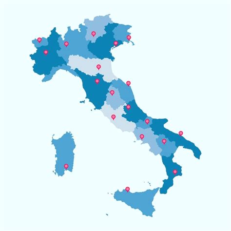 Carte De L italie Avec Des épingles Sur Les Grandes Villes Italiennes