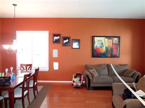 Orange Walls With Brown Furniture Home Designs Idea