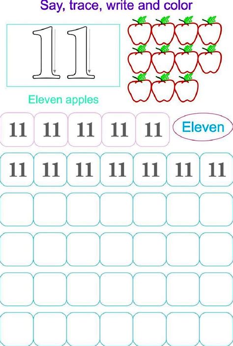 Number 11 Tracing Worksheet For Preschool Englishbix Number 11