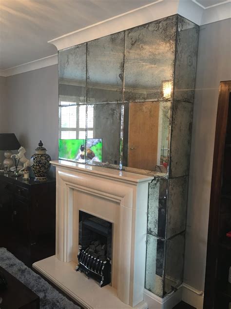 Glass Tile Fireplace Mirror Over Fireplace Fireplace Facing Stone