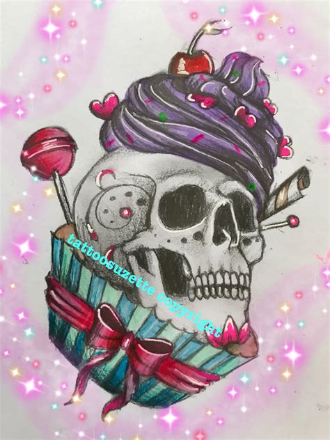 Candy Sweets Tattoo Design Cupcake Tattoos Girly Skull Tattoos