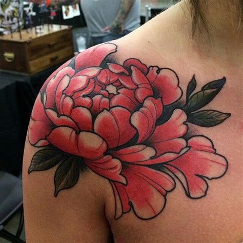 Shoulder Tattoo Rose Peony Flower Tattoos Flower Tattoo Back Flower