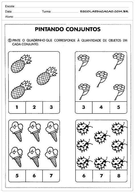 Atividades De Conjuntos Educação Infantil