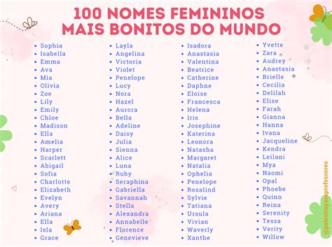 Os 100 Nomes Femininos Mais Bonitos Do Mundo Riset