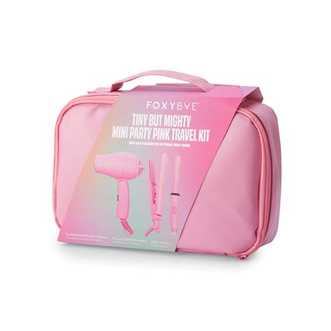 Party Pink Mini Travel Kit • Wand Flat Iron Dryer Foxybaecom