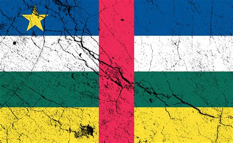 Distressed Central African Republic Flag With Grunge Texture Effect