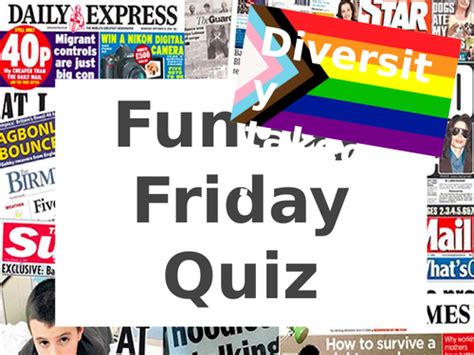 Fun Friday Quiz Diversity Takeover Teaching Resources