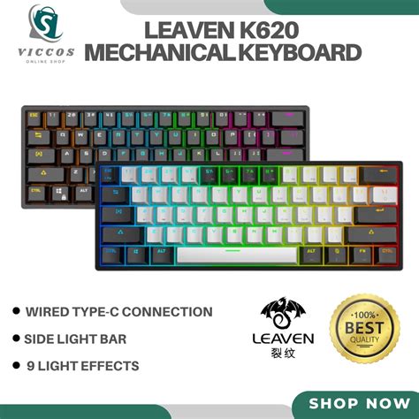 Leaven Detachable Type C Rgb Lighting Mechanical Keyboard 61 Keys K 620