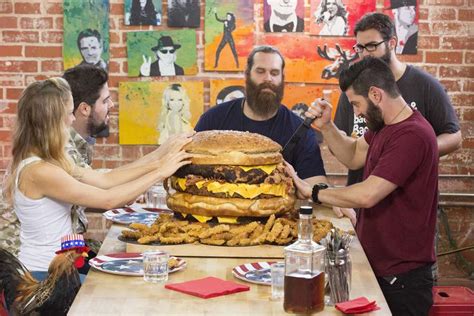 24oz 85% lean ground bison, substitute: Epic Meal Time America Burger - Thrillist