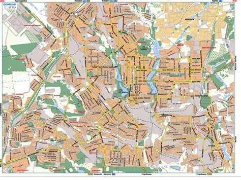 Large Detailed Road Map Of Donetsk City In Ukrainian Vidiani