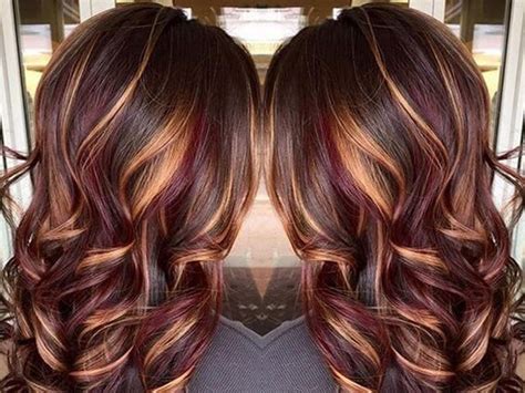 Red Highlights In Brown Hair Hairstyles Exclusive Guides From Dark Hair With Red Highlights