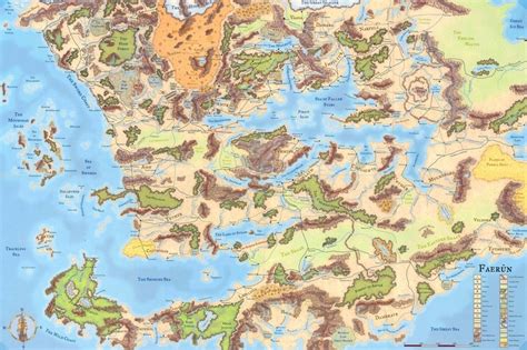 Faerun Fantasy World Map Forgotten Realms Fantasy Map