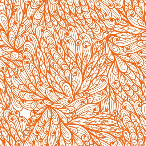 Seamless Floral Orange Pattern Stock Vector Illustration Of