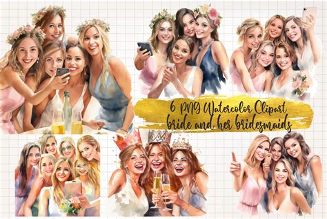 Bachelorette Party Watercolor Clipart Graphic By Watercolorarch