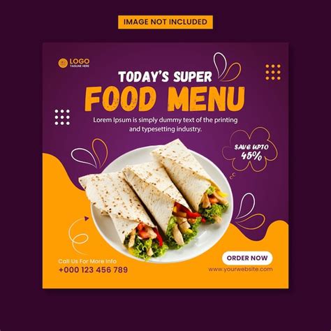Premium Vector Todays Super Food Menu Social Media Promotion And