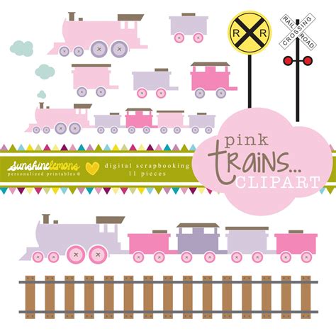 Pink Trains Clipart Railroad Crossing Clipart Railroad