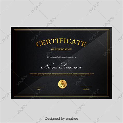 Simple Black Personal Honor Certificate Template Download On Pngtree