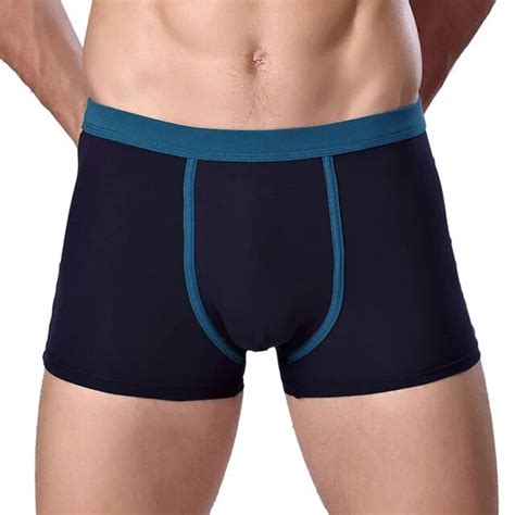 Men Sexy Boxers Underwear Mens U Convex Design Cotton Flat Pants Mens Breathable Boxer Big Size