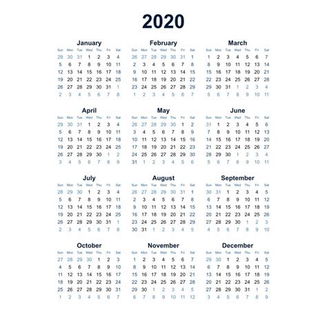 Free Calendar At A Glance 2020 At A Glance Calendar Calendar
