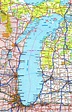 Lake Michigan road map - Ontheworldmap.com