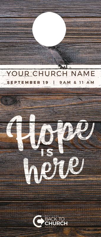 Btcs Hope Is Here Wood Door Hanger Church Invitations Outreach