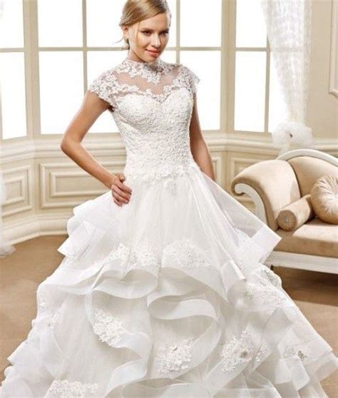 Style 5466 Illusion Neckline Lace Wedding Gown Darius Collection