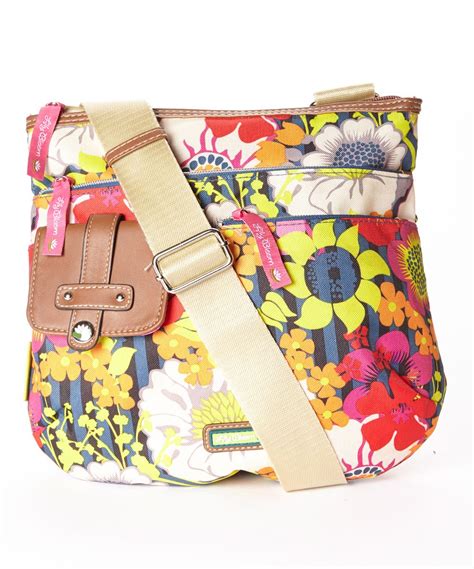 Lily Bloom Pink Floral Garden Camilla Crossbody Bag Lily Bloom Bags