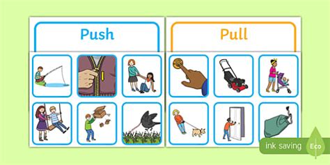 Free Push Or Pull Sorting Cards Forces Science Primary