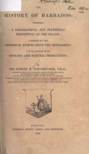 The History Of Barbados By Sir Robert H Schomburgk Open Library