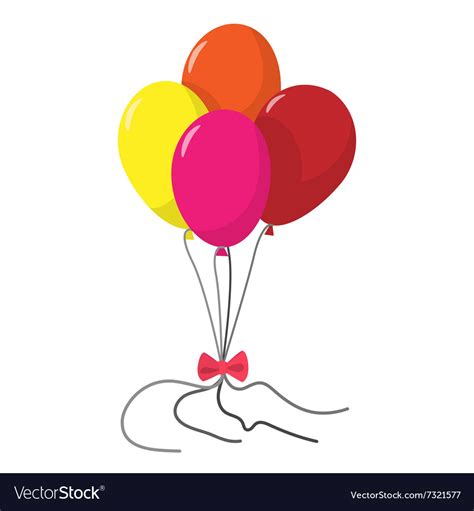 4 Balloons Cartoon Icon Royalty Free Vector Image