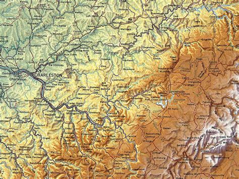 West Virginia Topographical Wall Map By Raven Maps 36 X 40 Raven