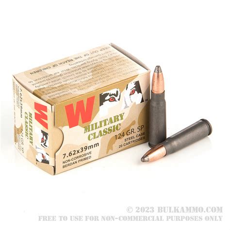 1000 Rounds Of Bulk 762x39mm Ammo By Wolf 124gr Sp