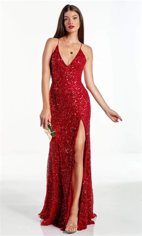Alyce Paris 60989 Spaghetti Strap Open Back Fully Beaded Gown In 2021