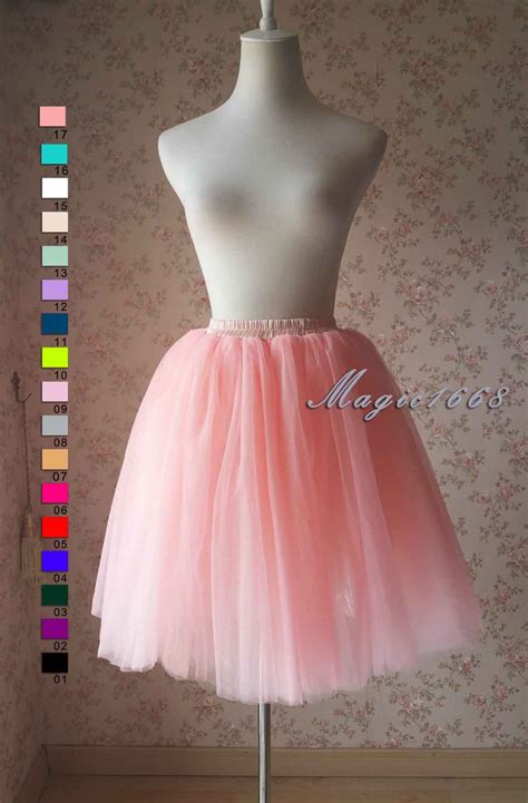 Blush Pink Tulle Skirt Knee Length Tutu Skirt Tulle Skirt Plus Size