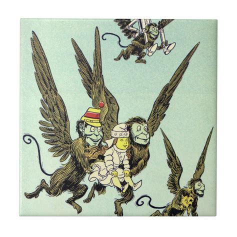 Vintage Wizard Of Oz Flying Monkeys With Dorothy Tile Zazzle