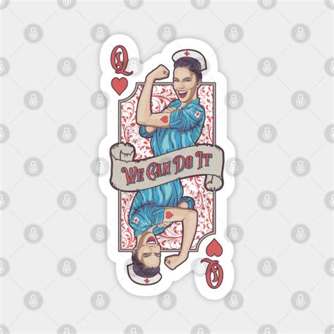 vintage queen of hearts nurse we can do it card nurse magnet teepublic