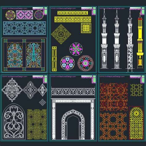 AutoCad Collection Of Islamic Decoration Pieces Collection Autocad Layout Architecture