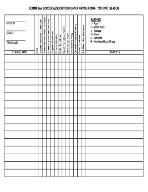 Baseball and softball players league age 8 are encouraged, however will not guarantee a roster spot on a aaa team. Soccer Player Evaluation Form - Fill Online, Printable ...