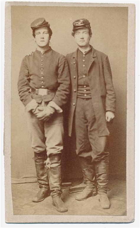 Wonderful Id Full Standing Cdv Of Two Union Cavalryman — Horse Soldier