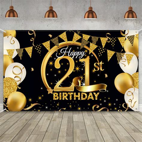 Buy Birthday Party Decoration Extra Large Fabric Black Gold Sign For Anniversary Photo Booth