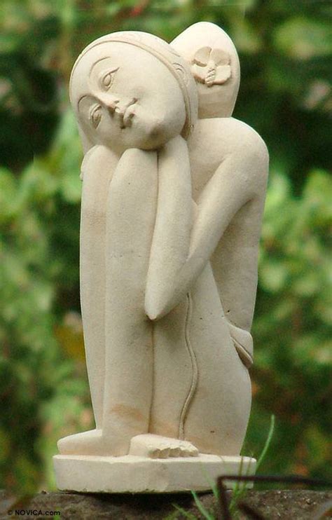 Unicef Market Sandstone Sculpture Thoughtful Woman