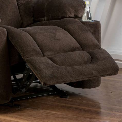 Raymond Fabric Glider Recliner Club Chair In Chocolate Brown