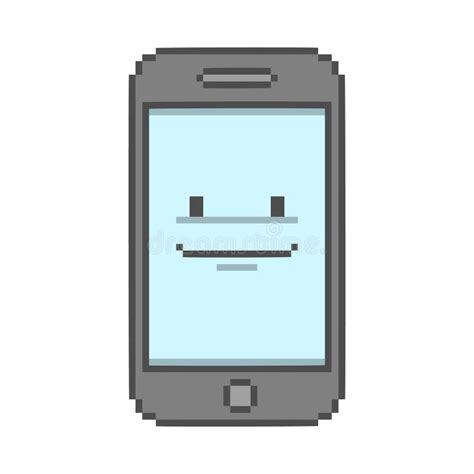 Pixel Art Smartphone On White Background Stock Illustration