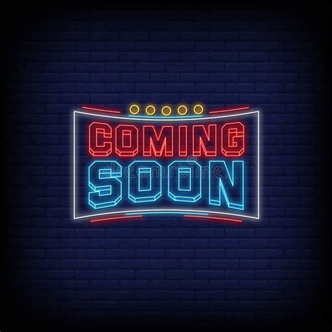 Coming Soon Neon Signs Style Text Vector Stock Vector Illustration Of