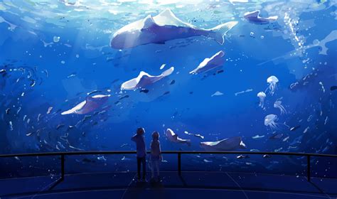 Aquarium Underwater Art Aquarium Drawing Anime Scenery